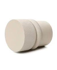 LuxenHome Minimalist MgO Patio Table, Tall Round Side Table for Outdoor Spaces