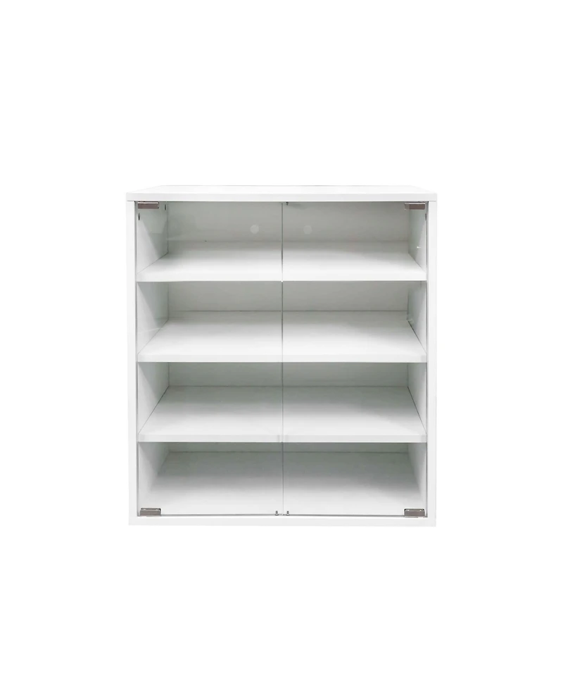 Streamdale Rgb Led Shoe Storage Box with Glass Door, Stackable (4 Tier-1)