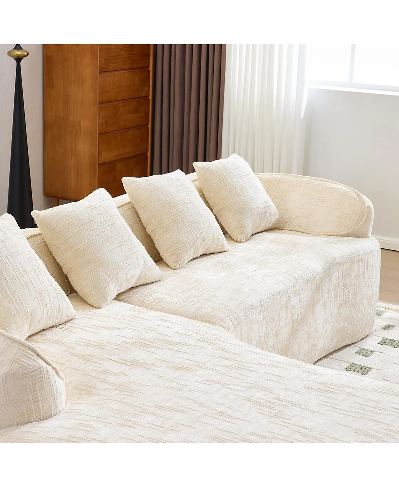 Streamdale Furniture Chenille L-Shaped Sofa - Soft, Durable, Space-Saving Design