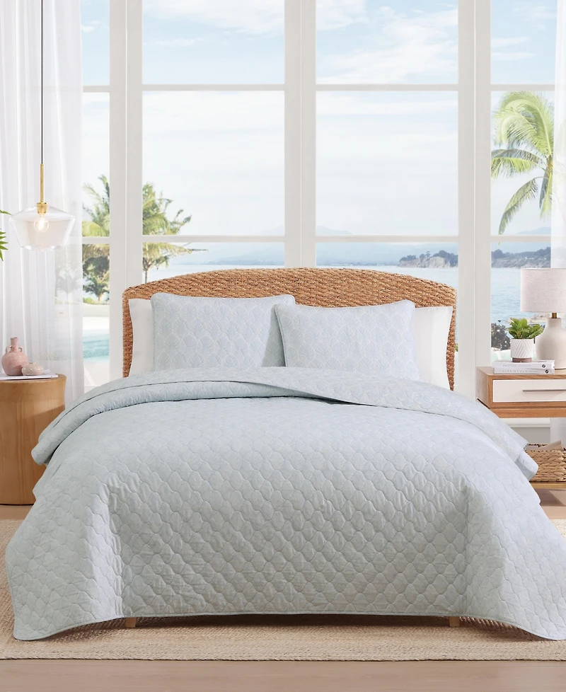 Tommy Bahama Home Line Palms Cotton Reversible 3-Pc. Quilt Set