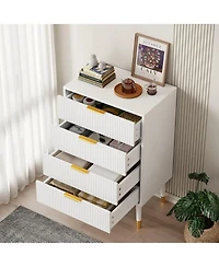 gaomon 4 Drawer Dresser Set of 2 for Bedroom, Modern Closet Dressers Chest of Drawers, Storage Chest Cabinet Organizer Unit