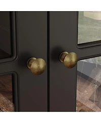 Homsee 8-Shelf Wood Standard Bookcase Bookshelf With Glass Doors