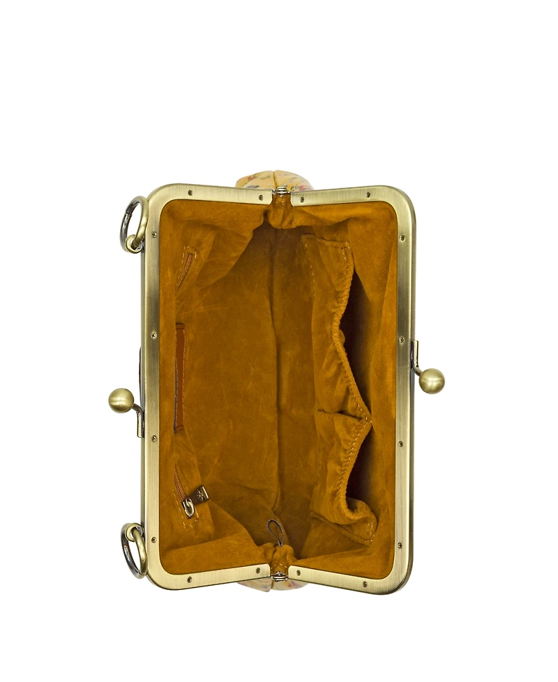 Patricia Nash Vione Leather Kisslock Frame Small Crossbody Bag