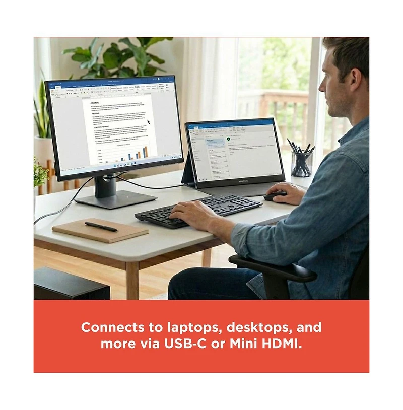 RadioShack 15.6" Portable Full Hd 1080p Monitor With Usb C Connection For Presentations and Screen Expansion