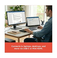 RadioShack 15.6" Portable Full Hd 1080p Monitor With Usb C Connection For Presentations and Screen Expansion