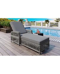 Streamdale Furniture Outdoor Long Reclining Chaise Lounge with Armrests