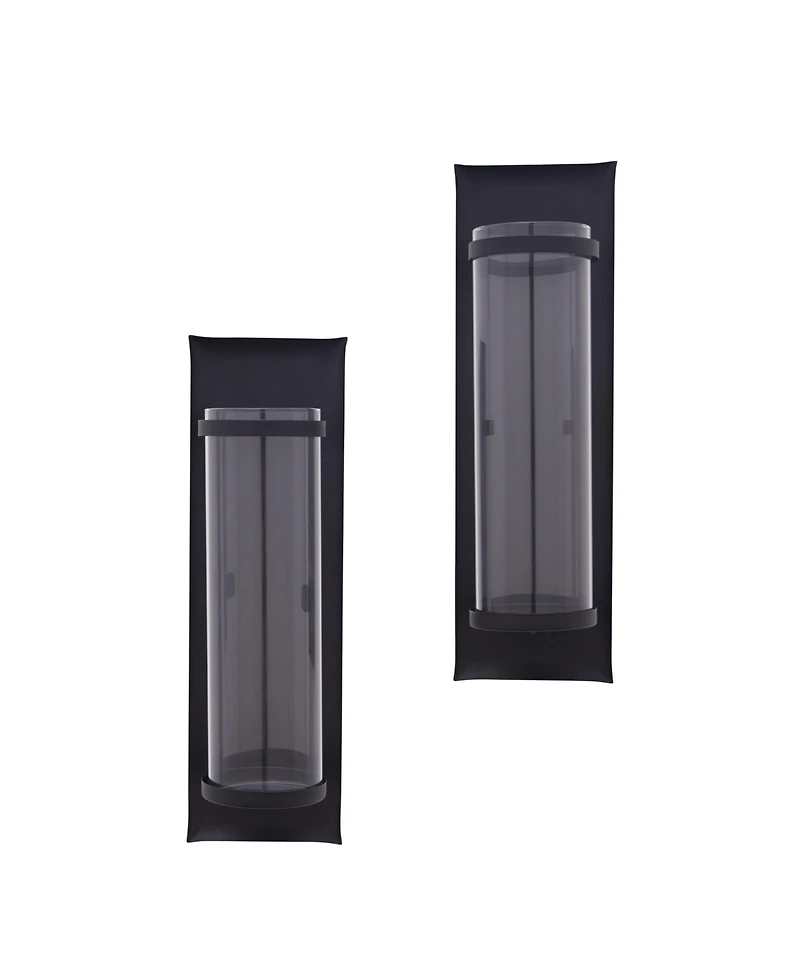 Danya B. Metal Pillar Candle Sconces with Glass Inserts - Set of 2