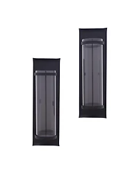 Danya B. Metal Pillar Candle Sconces with Glass Inserts - Set of 2