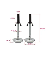 Kings Brand Furniture Set of Six Adjustable Metal Bed Frame Glides with Nylon Floor Protecting Base