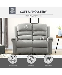 Homcom Modern Loveseat Recliner Sofa 2 Seater Couch with Thick Foan