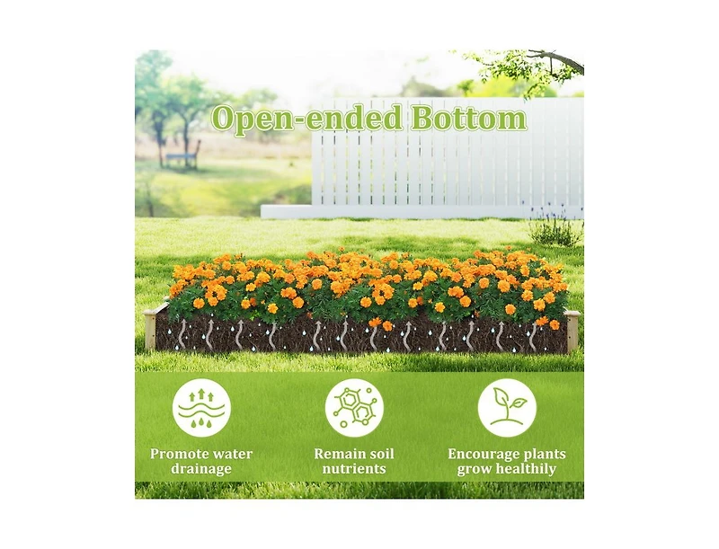 Slickblue Wooden Raised Garden Bed with 2 Planter Boxes