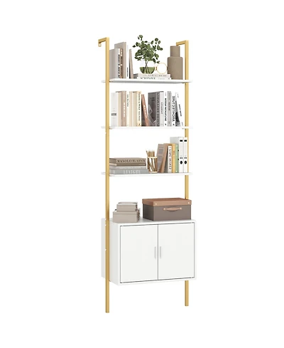 Slickblue 72.5 Inch Tall Bookshelf with Cabinet Anti-Tipping Kits and Metal