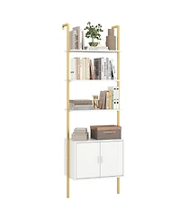 Slickblue 72.5 Inch Tall Bookshelf with Cabinet Anti-Tipping Kits and Metal