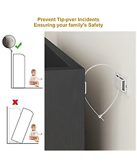 Homfan Large Capacity Rattan Shoe Cabinet with 2 Doors, Wooden Storage Organizer Adjustable Shelves, Boho Style