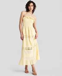 And Now This Women's Cotton Lace-Detail Fit & Flare Maxi Dress, Exclusively at Macy's