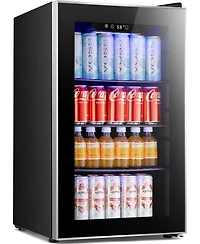 Cowsar 2.3 Cu.Ft Beverage Refrigerator, 95 Can Mini Fridge, Glass Door