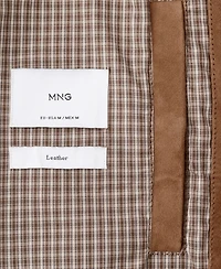 Mango Men's Leather Pockets Jacket