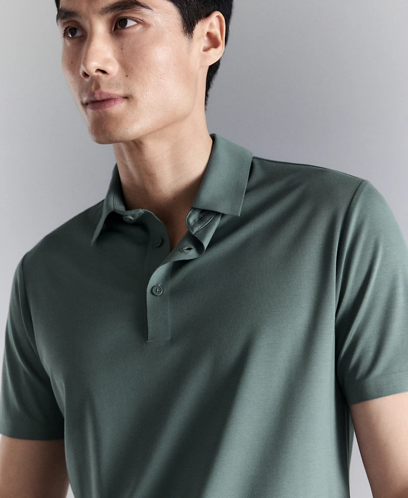Mango Men's Comfort Stretch Button Polo Shirt