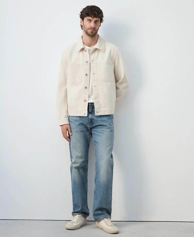 Mango Men's Cotton Pockets Denim Jacket