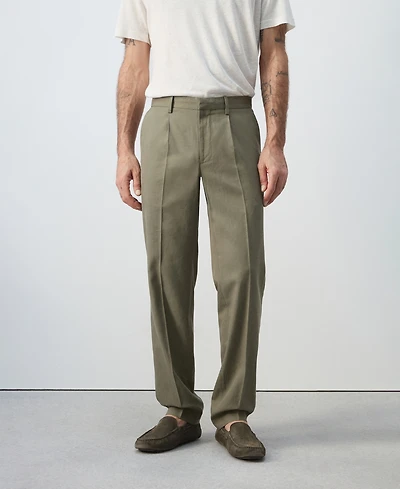Mango Men's Slim-Fit Linen-Lyocell-Blend Pants