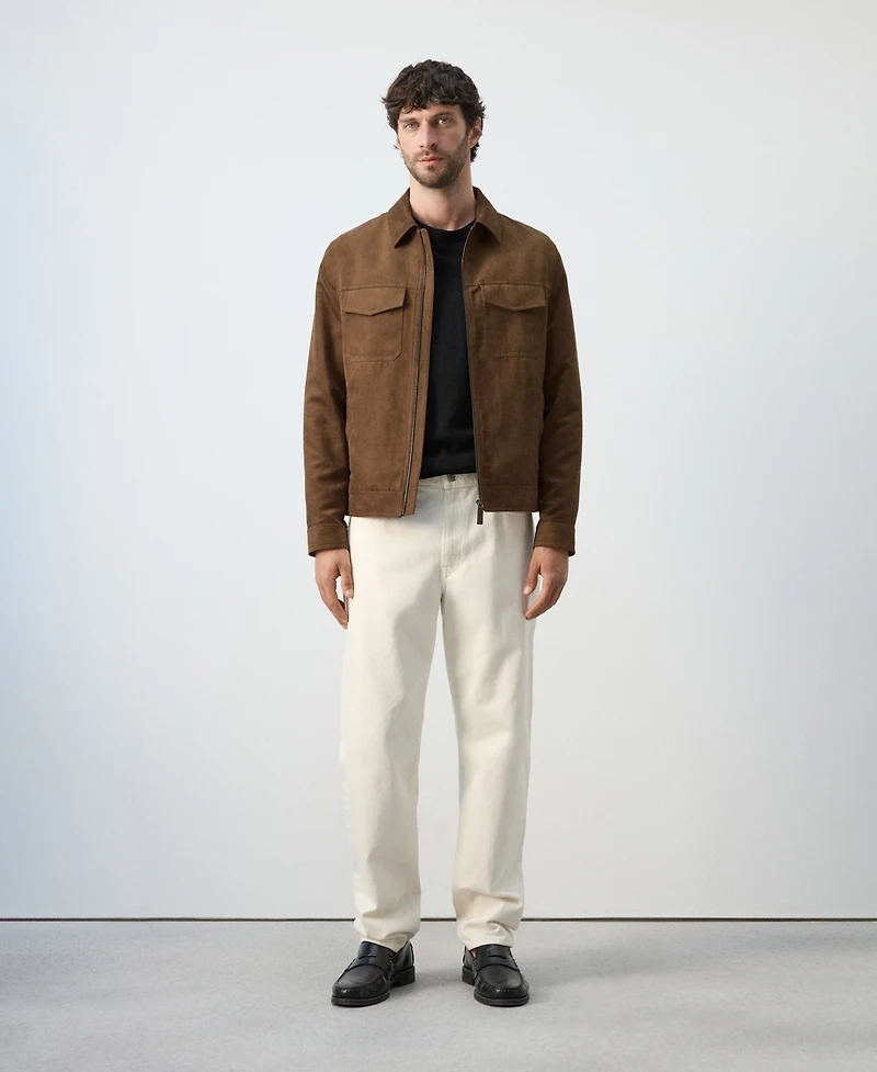 Mango Men's Suede-Effect Pockets Jacket