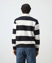 Mango Men's Cotton Striped Polo Sweatshirt