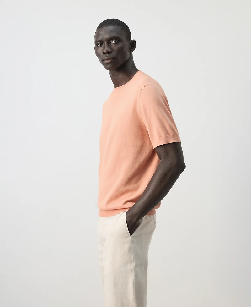 Mango Men's Cotton Fine-Knit T-Shirt