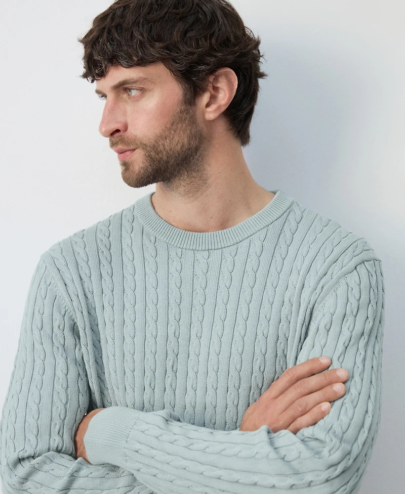 Mango Men's Cotton Cable-Knit Sweater