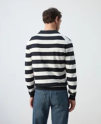 Mango Men's Cotton Fine Knit Polo Sweater