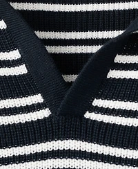 Mango Men's Cotton Striped Knit Polo Shirt