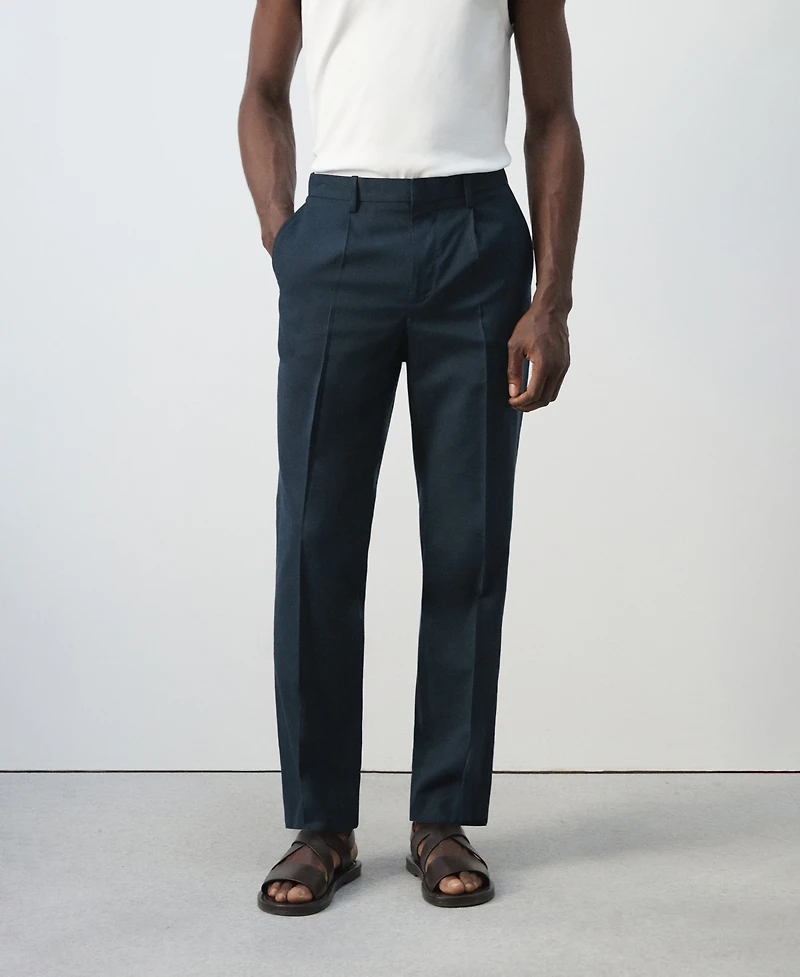 Mango Men's Slim-Fit Linen-Lyocell-Blend Pants