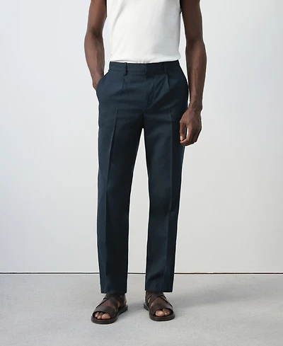 Mango Men's Slim-Fit Linen-Lyocell-Blend Pants