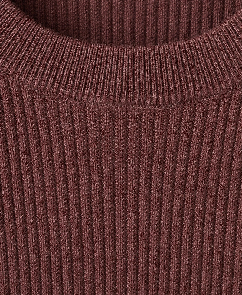 Mango Men's Fine Rib-Knit Cotton Sweater