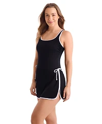 ShapeSolver Women's Scoop Neck Skirted One-Piece Swimsuit