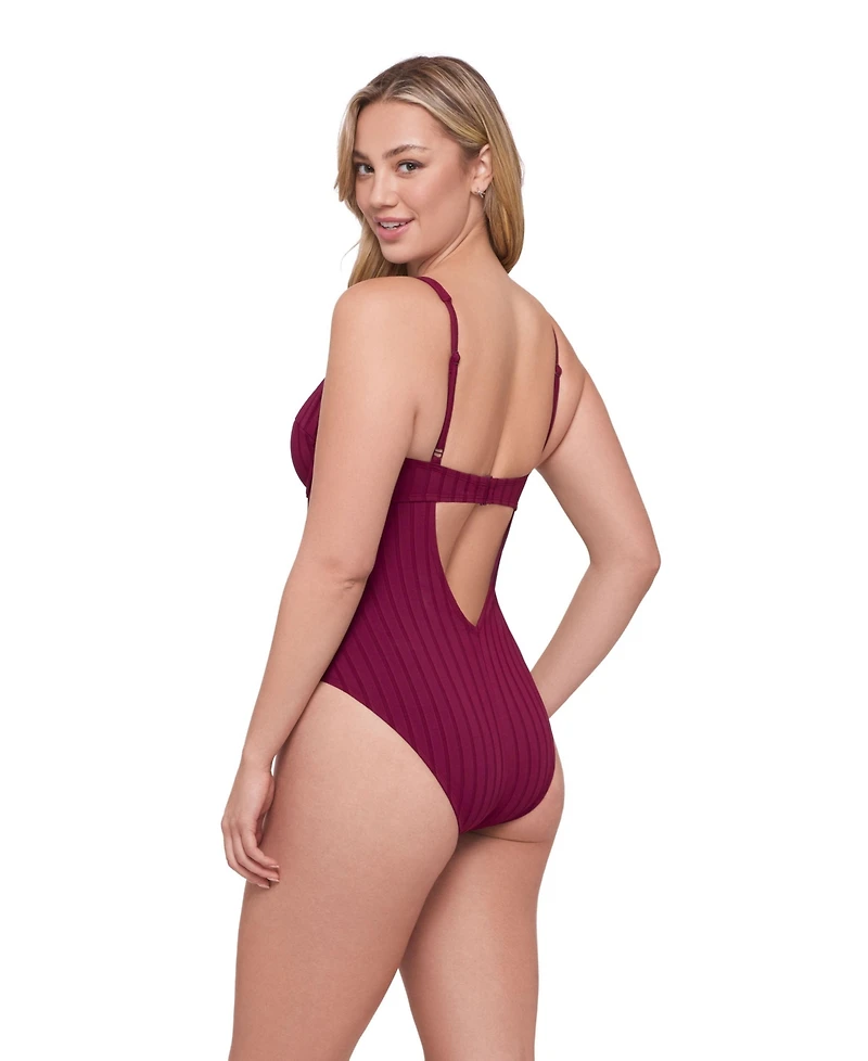 S3 Apparel Women's Sculpting Wide Rib Scoop Neck Underwire One-Piece Swimsuit
