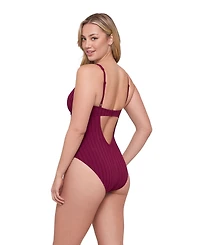 S3 Apparel Women's Sculpting Wide Rib Scoop Neck Underwire One-Piece Swimsuit