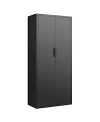70-Inch 2-Door File Lock Cabinet with 4 Adjustable Shelves