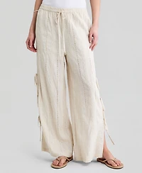 And Now This Women's Embroidered Side-Tie Pull-On Pants, Macy's Exclusive
