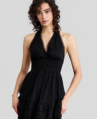And Now This Women's Cotton Halter Tiered Maxi Dress, Macy's Exclusive