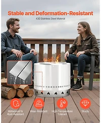 Ecooso Fire Pit Stand for Bonfire Stove, Stainless Steel Outdoor Support Ring