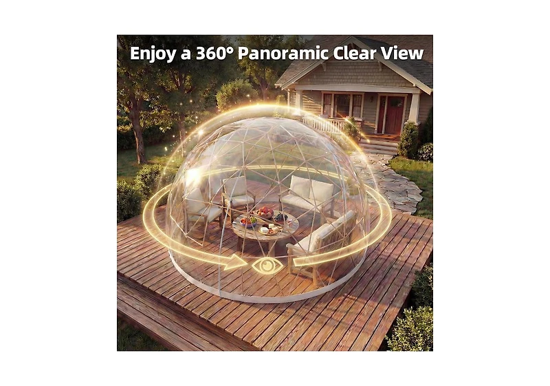 Aecojoy Outdoor Igloo Tent Dome for Winter, 12x12 Clear Bubble Tent for 4–7 People