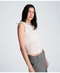 Kenneth Cole Women's Sheer Variegated Rib Vest