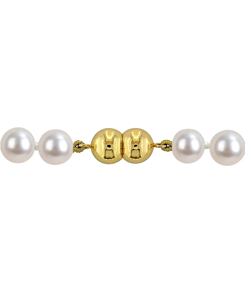 Macy's 2-Pc. Cultured Akoya Pearl (6-7mm) Necklace and Bracelet Set in 18k Gold Flash-Plated Sterling Silver