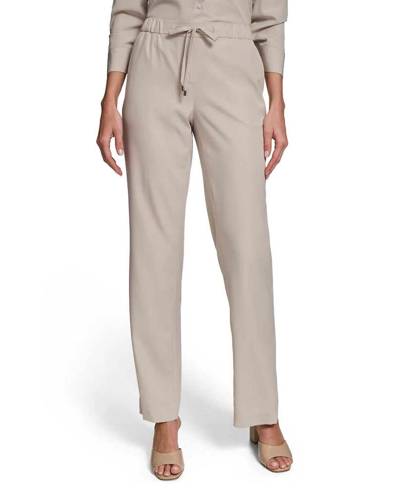 Calvin Klein Petite Pull-On Straight-Leg Pants