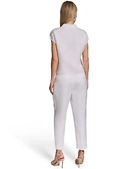Calvin Klein Petite Short-Sleeve Collared Top