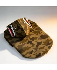 Aronkl Camo Dog Hoodie Extra Warm Fleece Lining Stretchy Fit with Shark Graphic Leash Hole