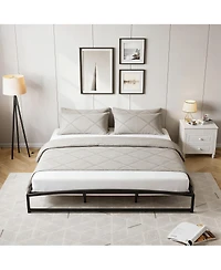 gaomon 10in Metal Platform Bed Frame Steel Slats No Box Spring