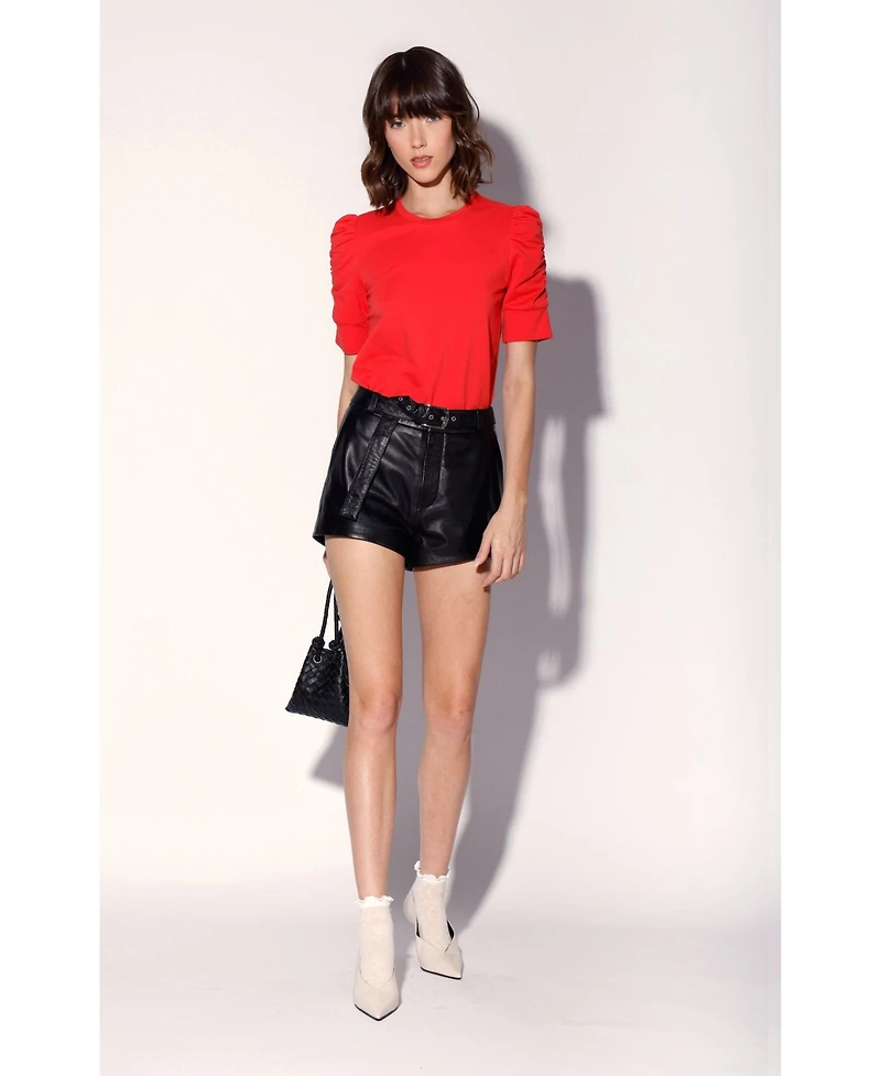 Walter Baker Women's Lennox Mid Rise Leather Shorts