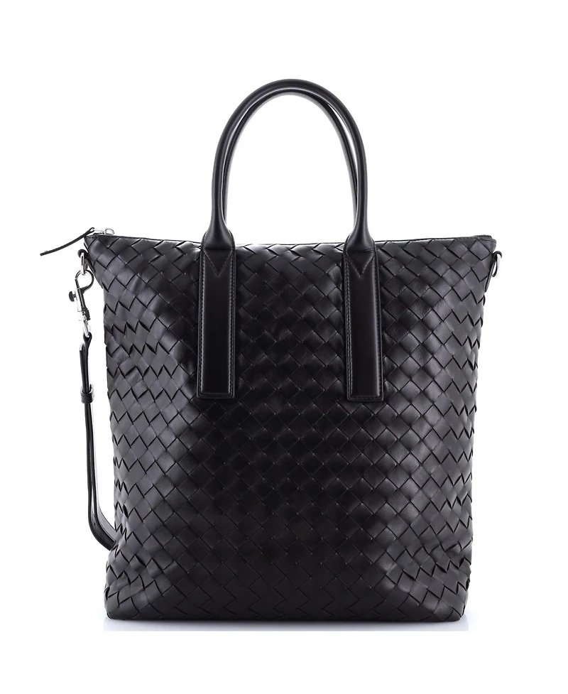 Pre-Owned Bottega Veneta North South Convertible Zip Tote Intrecciato Leather
