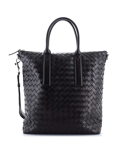 Pre-Owned Bottega Veneta North South Convertible Zip Tote Intrecciato Leather